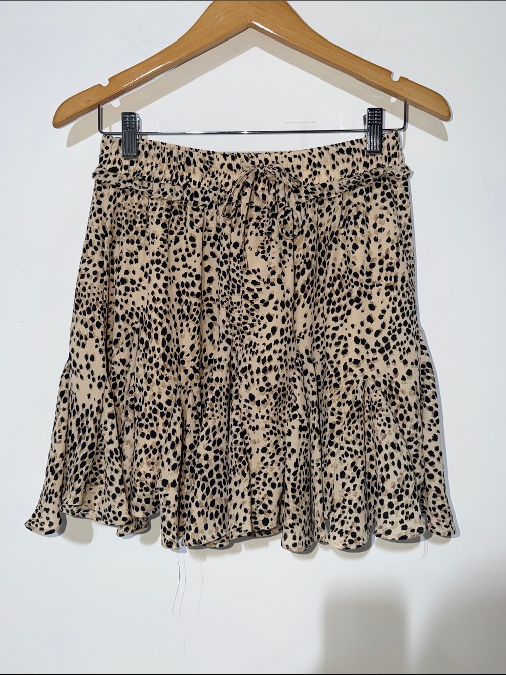 Buddy Love Beige and Black Animal Print Tiered Skirt size large